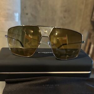 Givenchy Gold Frame Sunglasses with Tinted Lenses